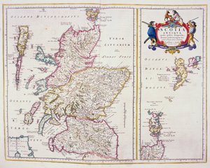 Mapa da Escócia, c.1700